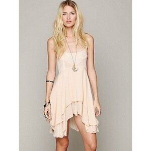 RARE Free People Pieced Together Mini Slip Dress Tunic | Grunge Fairy Boho Indie